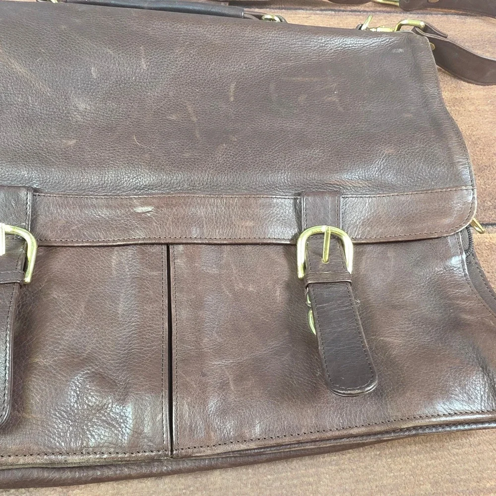 Boulder Ridge Briefcase Mens OS Brown Good Leather Messenger Satchel Bag